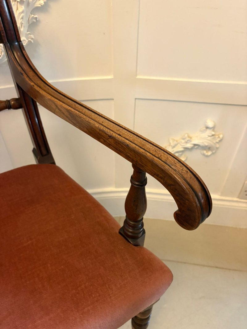 Antique Regency Mahogany Open Armchair / Desk Chair - Image 8